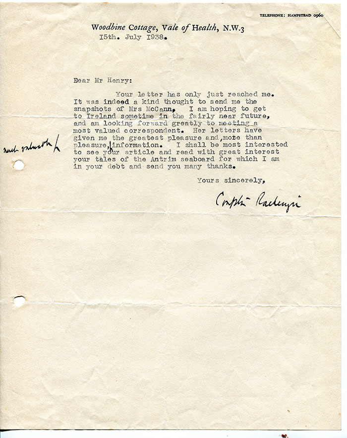 Letter to Sam Henry
